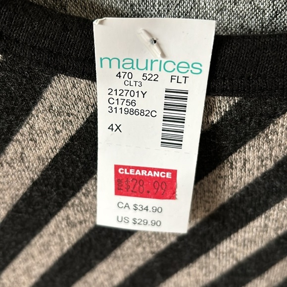 Women’s Plus Size Maurice’s 24/7 Dakota Colorblock Dolman Striped Top, - Picture 3 of 8